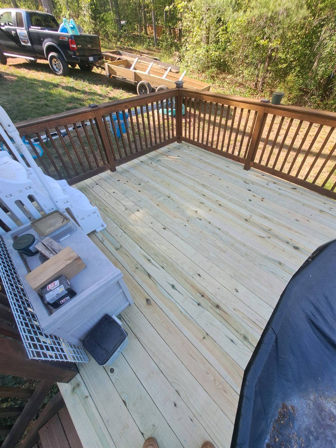 Cleaned and restored wooden deck